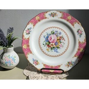 Royal Albert Lady Carlyle Dinner Plate 10.5" Pink Floral Bone China England